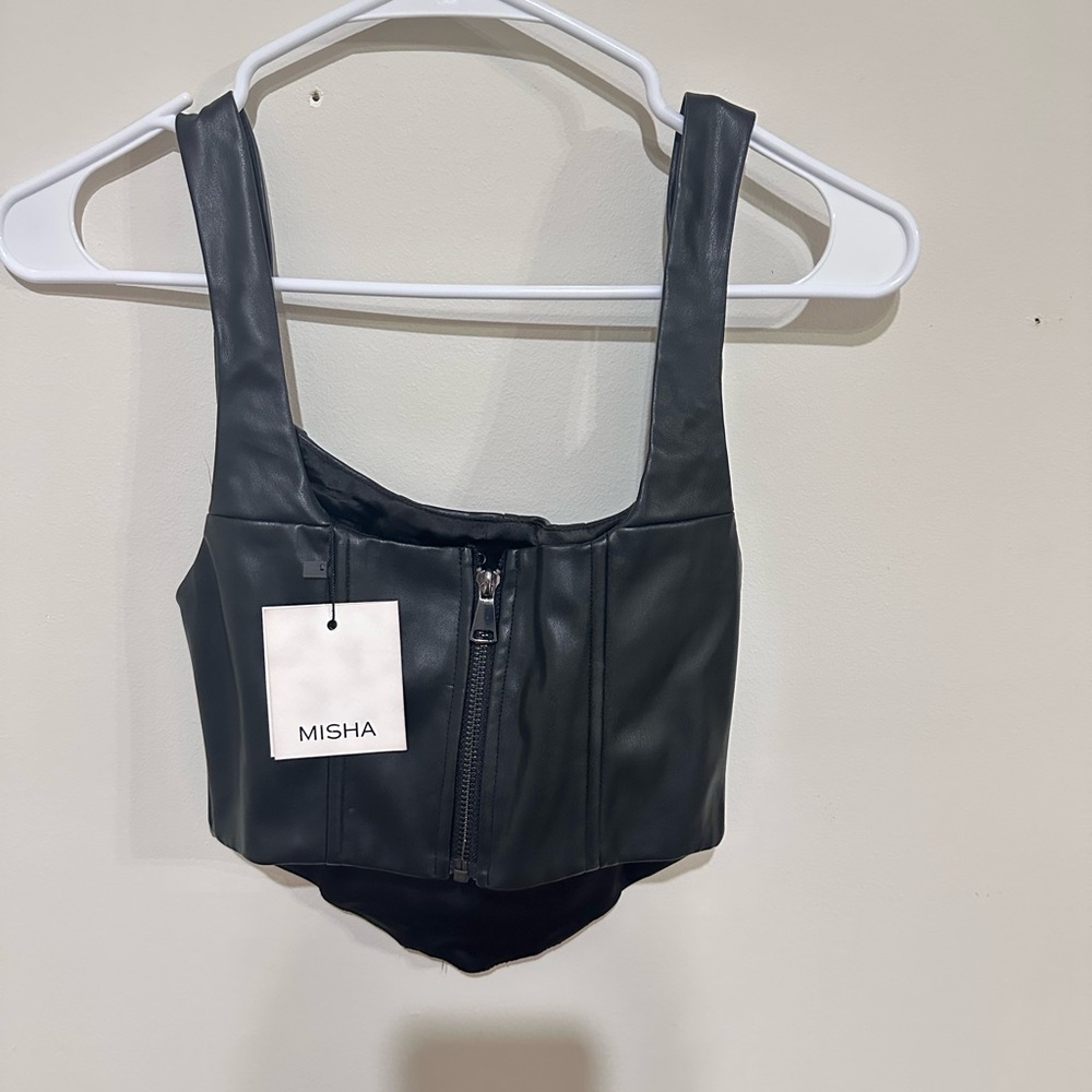 MAKE OFFERS Corset misha black zip top